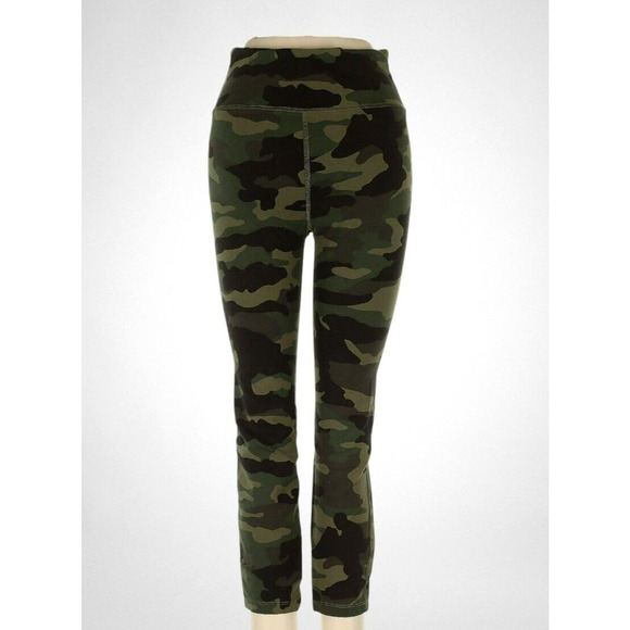 J Crew Size Small Womens 7/8 Leggings Athletic Pants Green Camo - Picture 2 of 5
